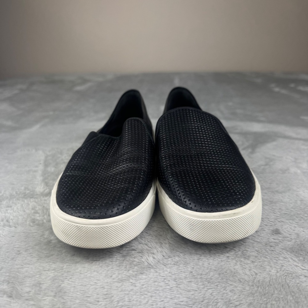 Vince Blair Black Perforated Leather Slip On Platform Sneakers Womens 8.5 M - Picture 5 of 10